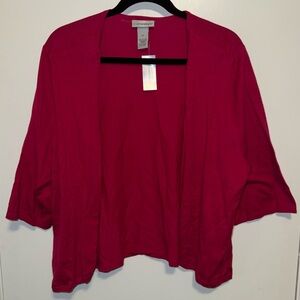 Catherines Women's Vibrant Pink Cardigan